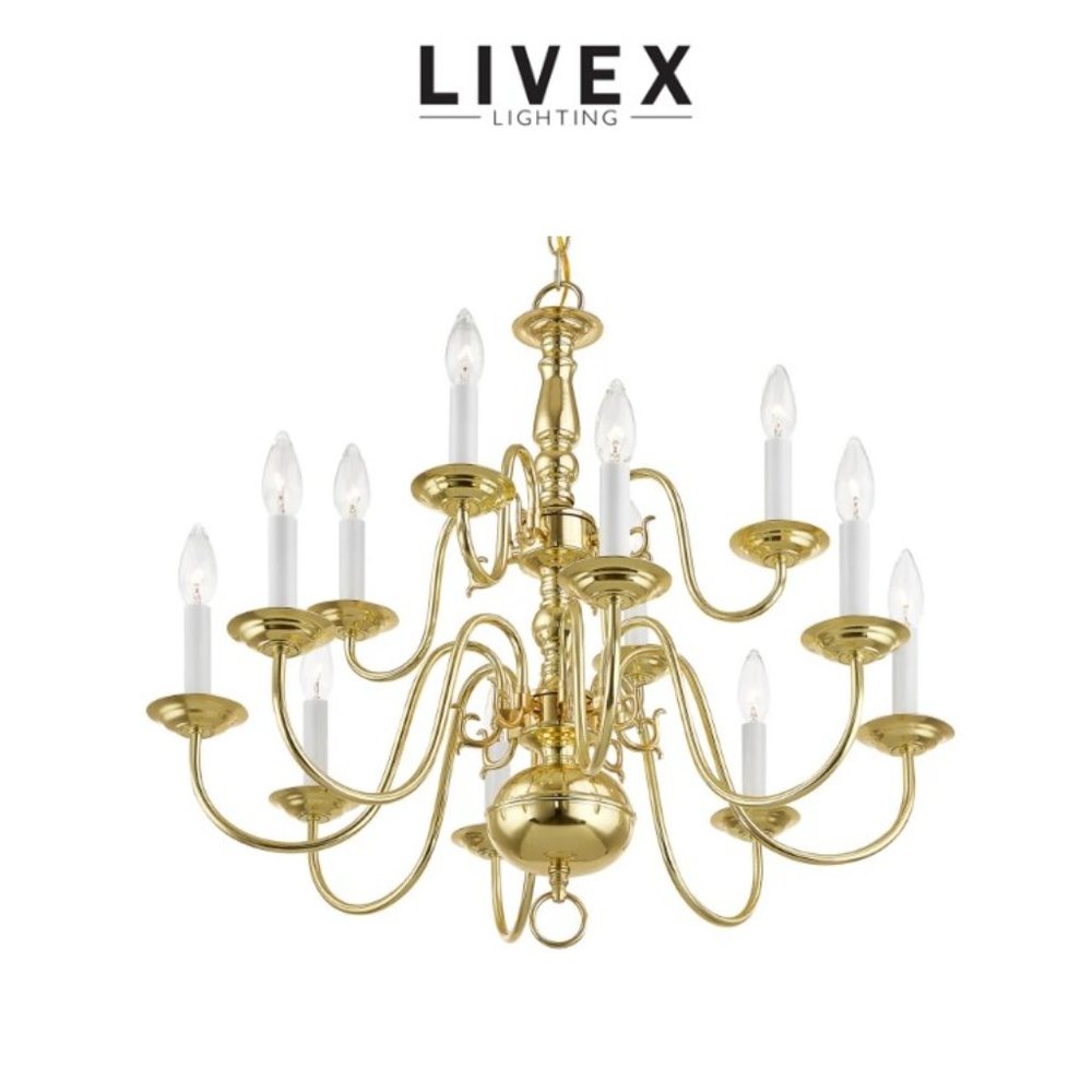 Livex Lighting Williamsburg 12 Light 26" Wide Candle Style Chandelier